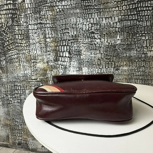 Yves Saint Laurent Vintage 1960 Safari Collection Deep Red Leather Crossbody Bag - Picture 16 of 16